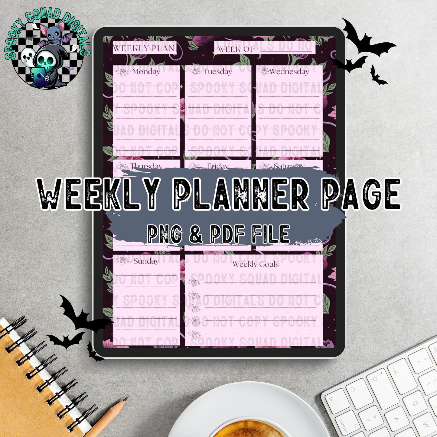 Floral - Weekly Planner Page