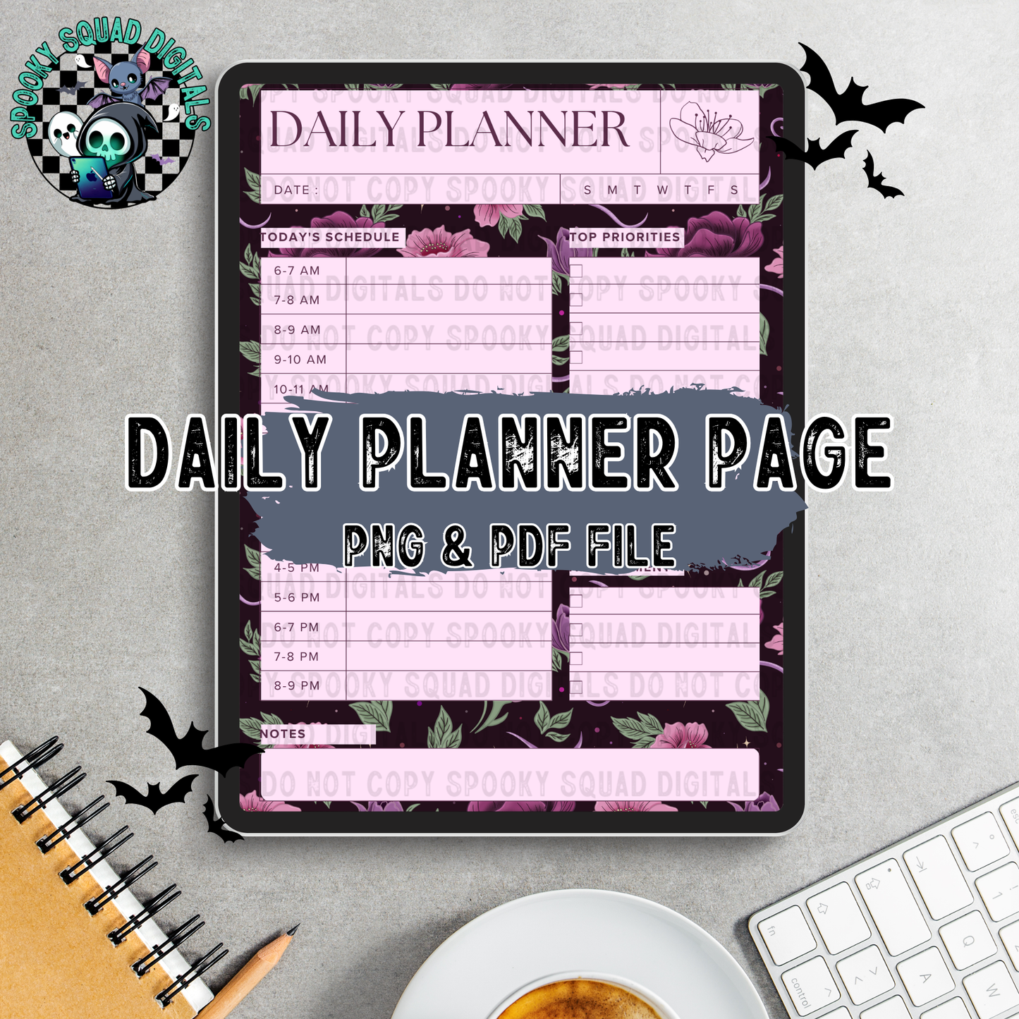 Floral - Daily Planner Page