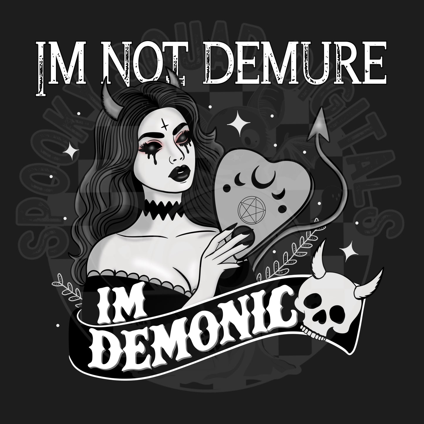 Im not Demure Grayscale - PNG File