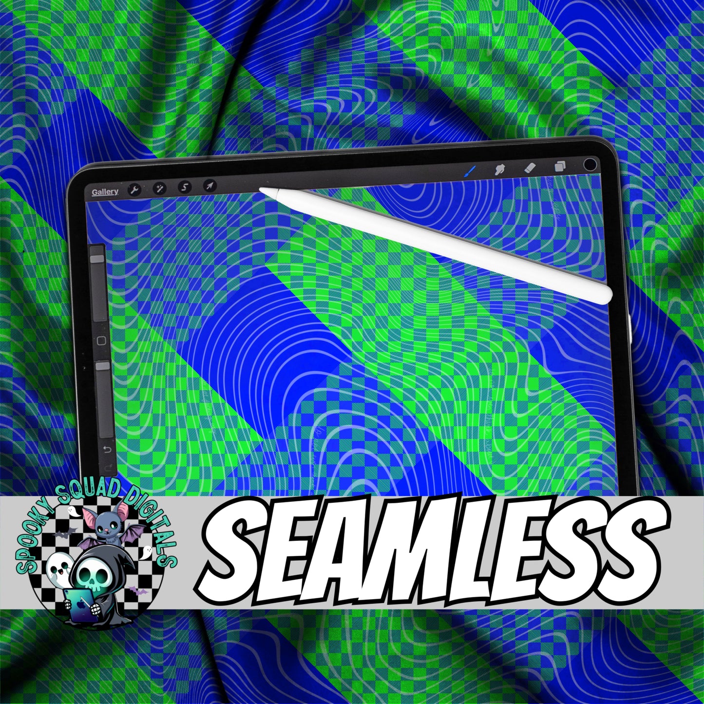 Blue/Green Lattice - Seamless