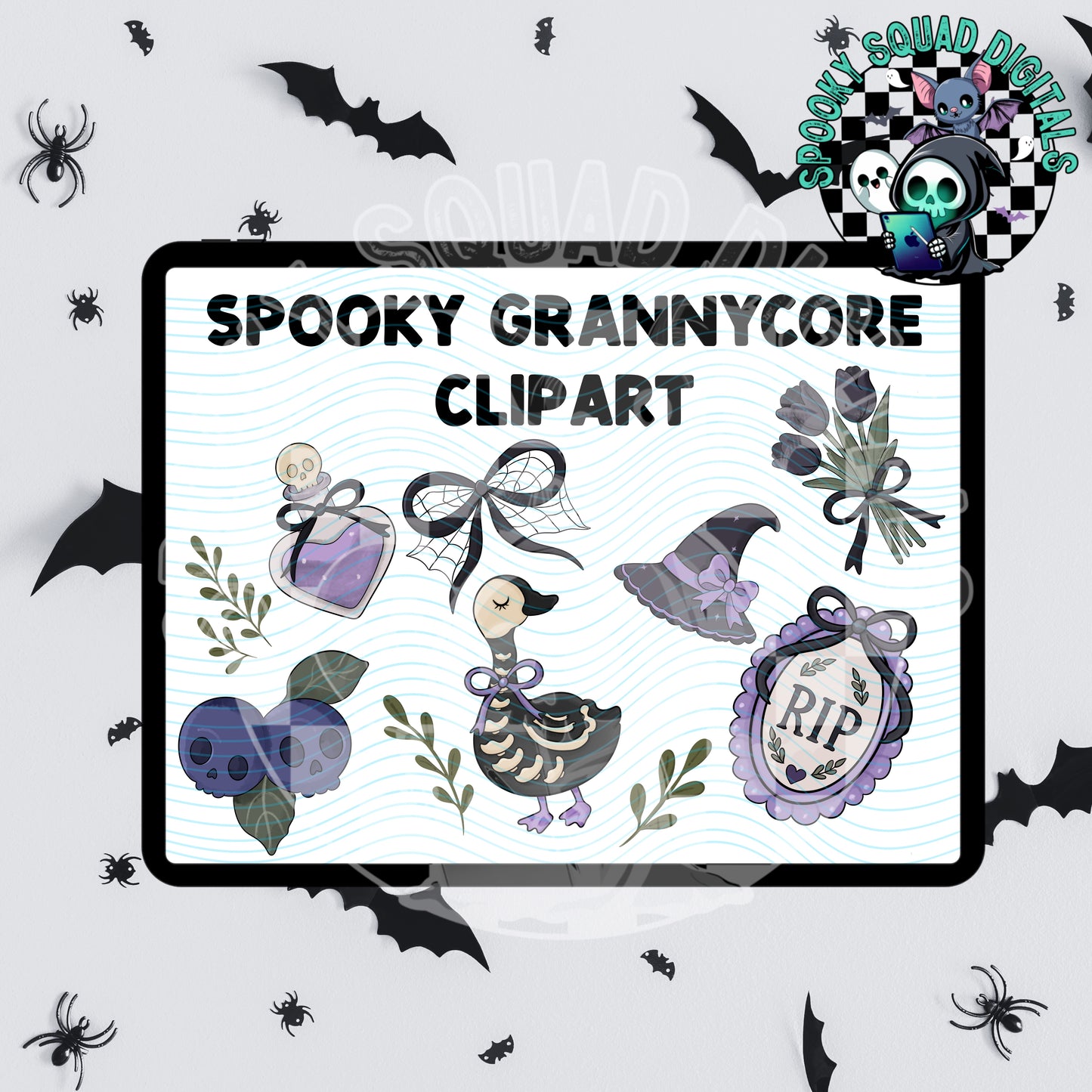 Spooky Grannycore Clipart Set