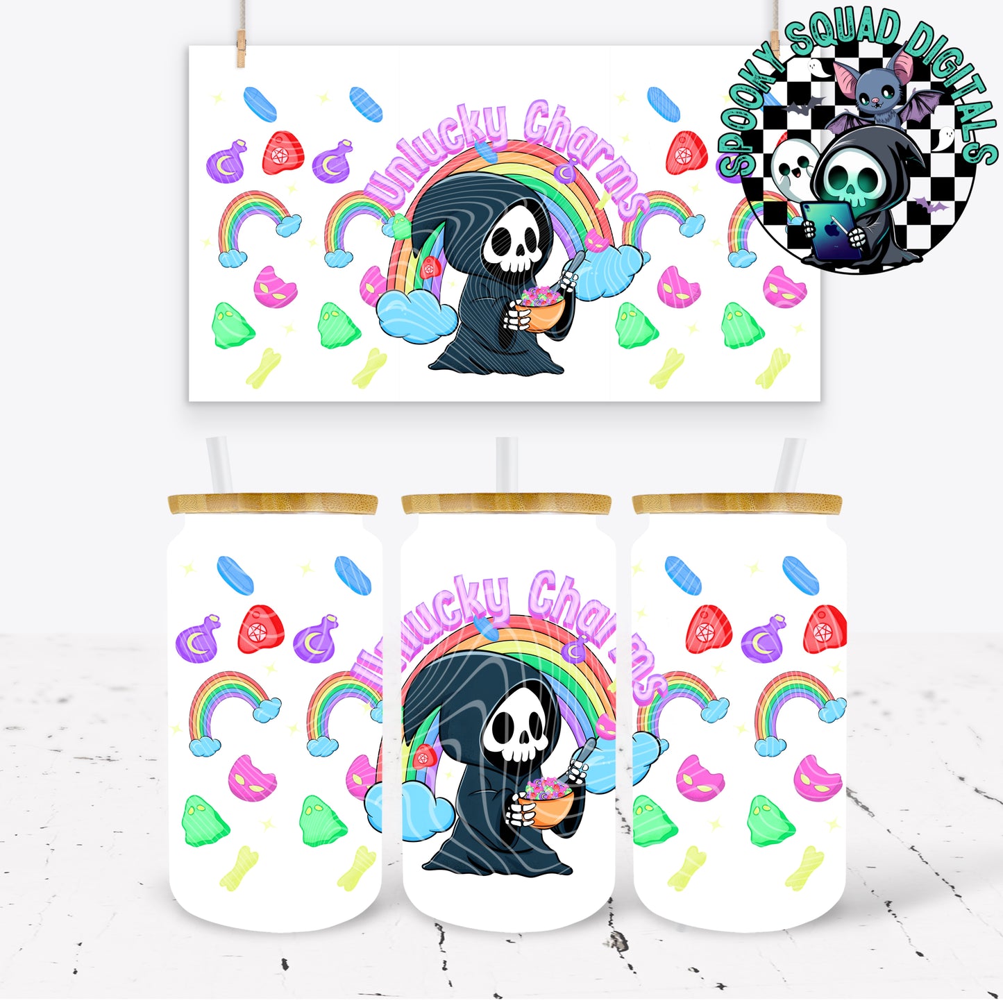 Unlucky Charms Grim 2.0 - 16 oz Tumbler Wrap