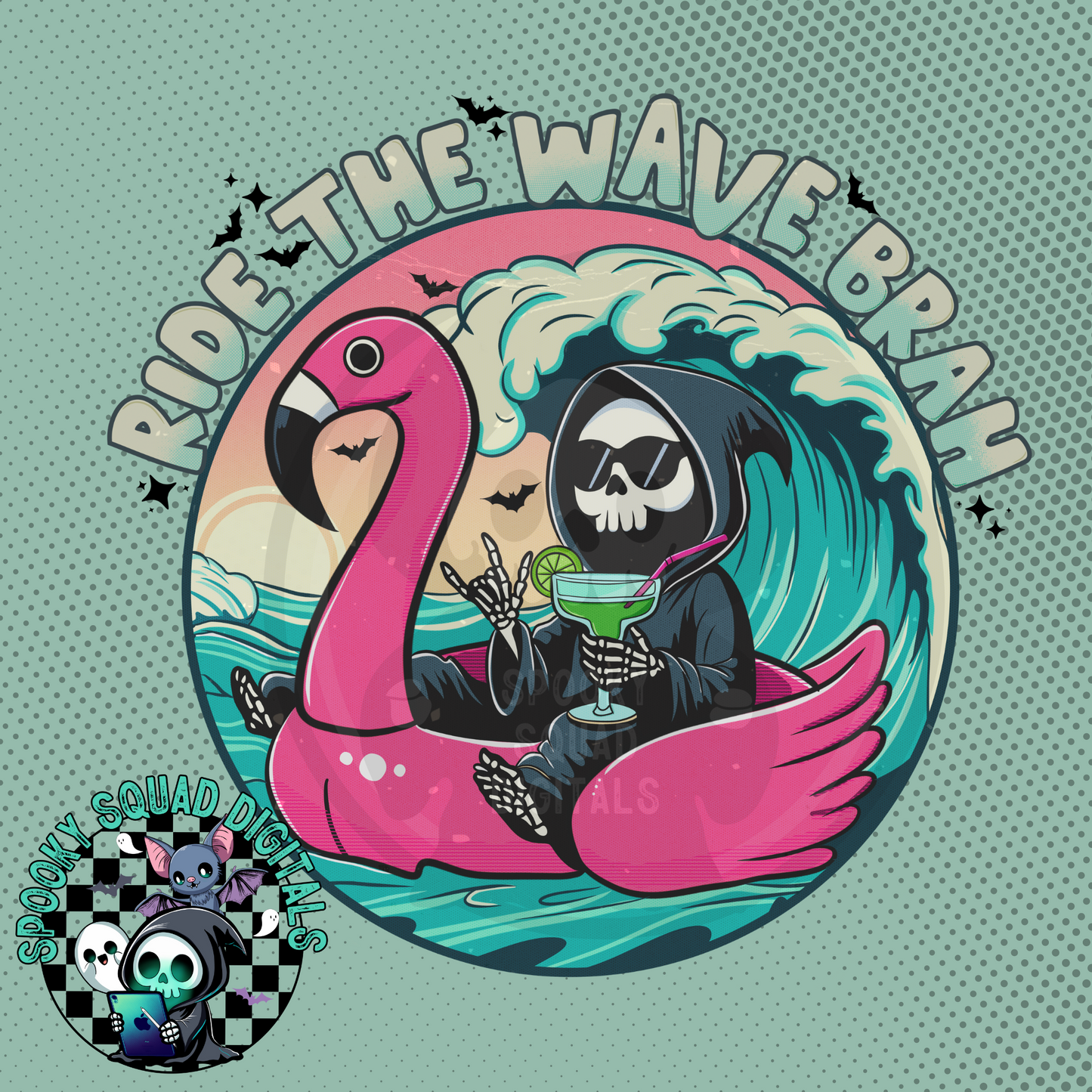 Ride The Wave - Light Text - PNG File