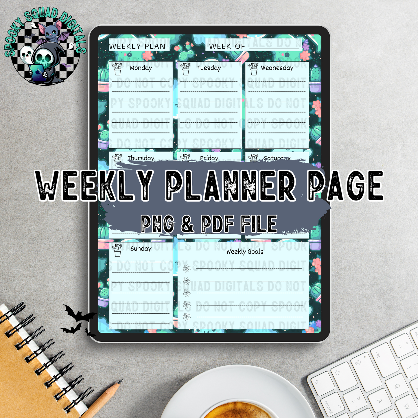 Spooky Plants - Weekly Planner Page