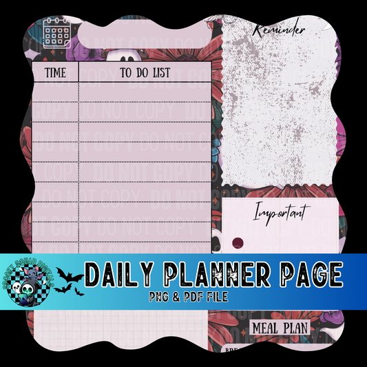 Floral Ghost - Daily Planner Page