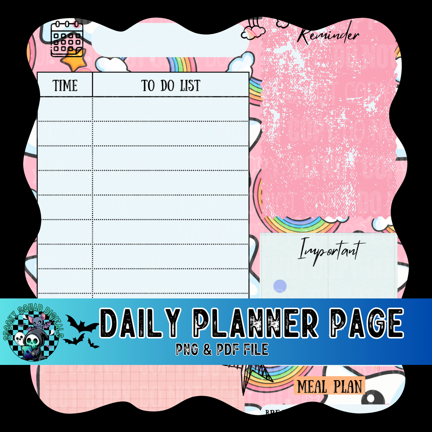 Rainbow and Star - Daily Planner Page