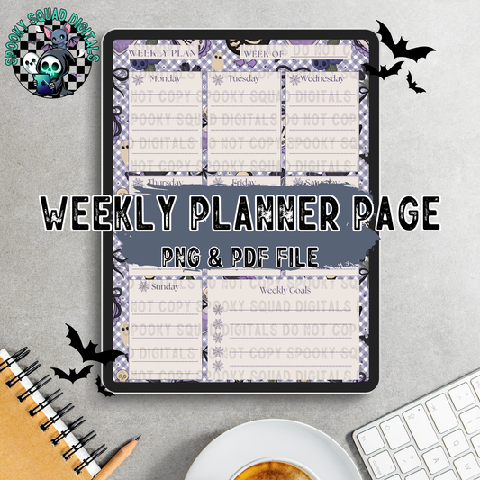 Spooky Grannycore- Weekly Planner Page