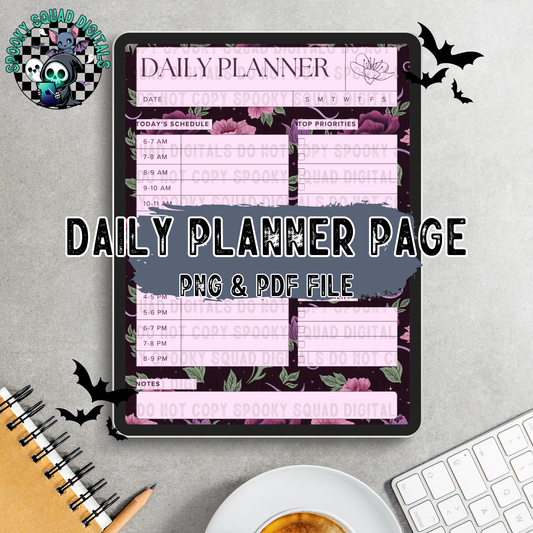 Floral - Daily Planner Page