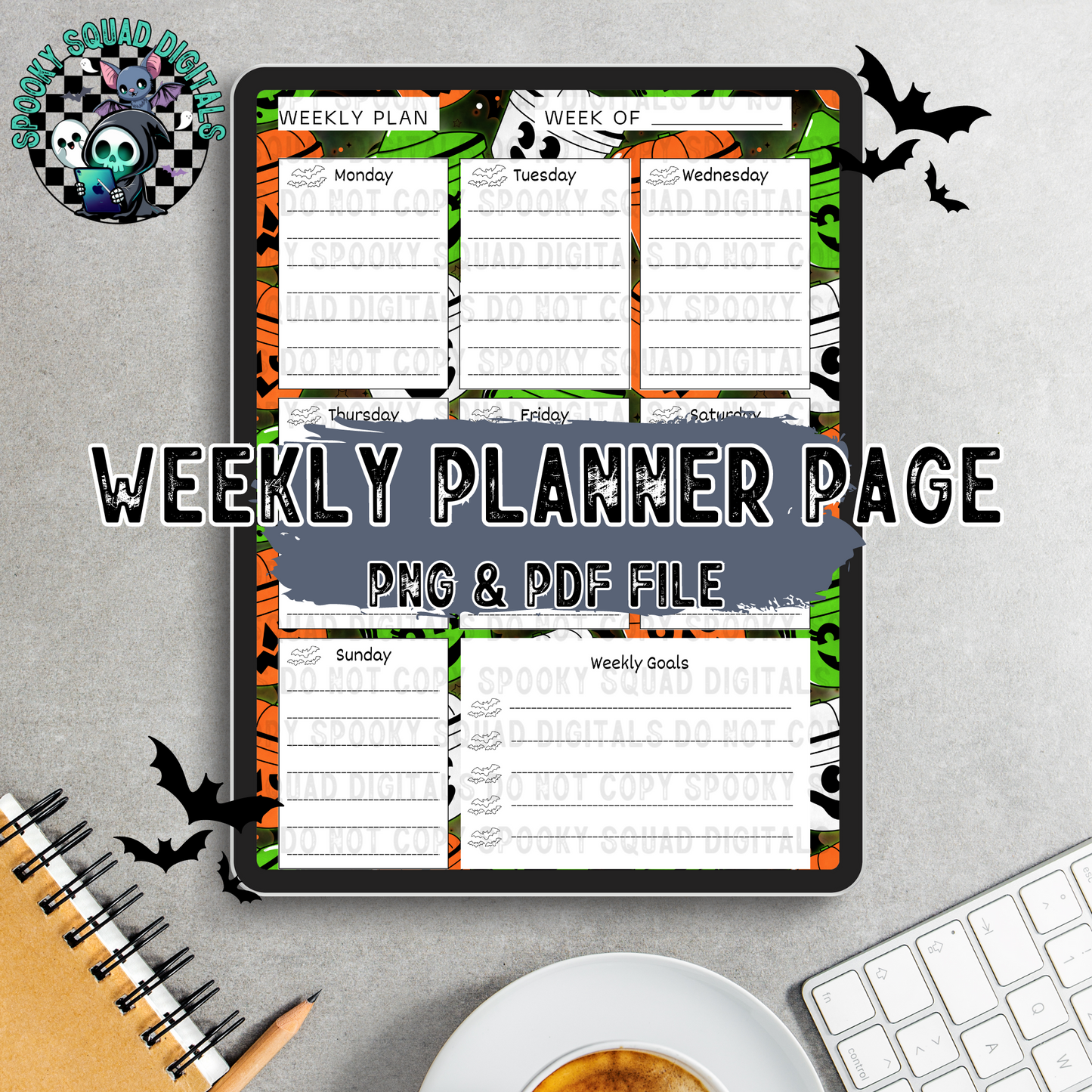 Boo Bucket - Weekly Planner Page