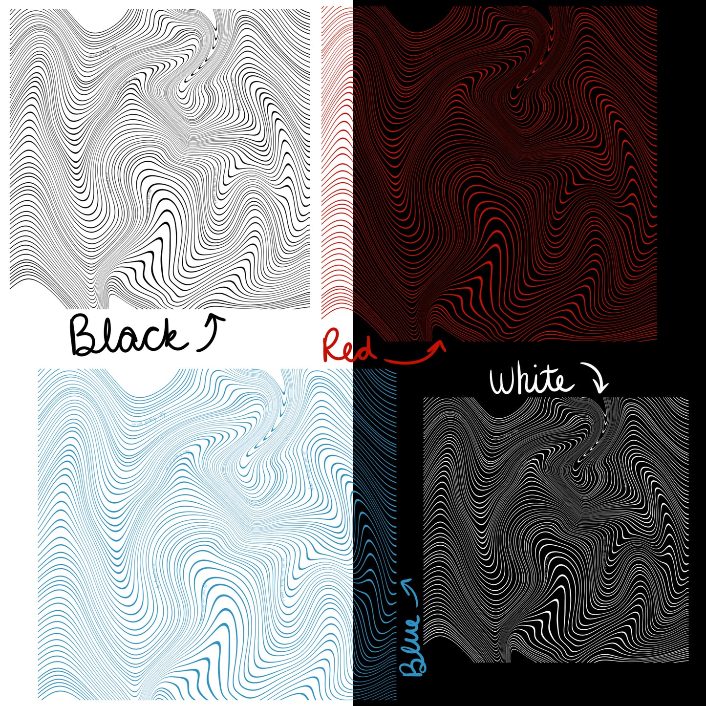 Swirled Watermarks (Set of 4) - PNG File