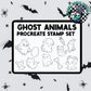 Ghost Animals Procreate Stamps