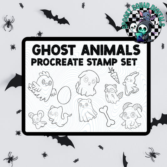 Ghost Animals Procreate Stamps