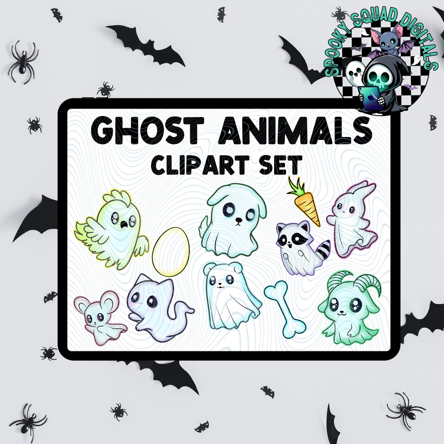 Ghost Animals Clipart Set