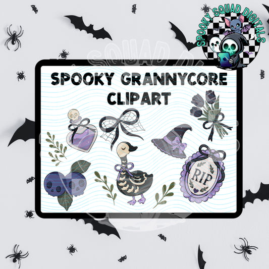 Spooky Grannycore Clipart Set