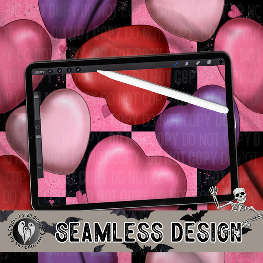 Hearts Checkered - Seamless